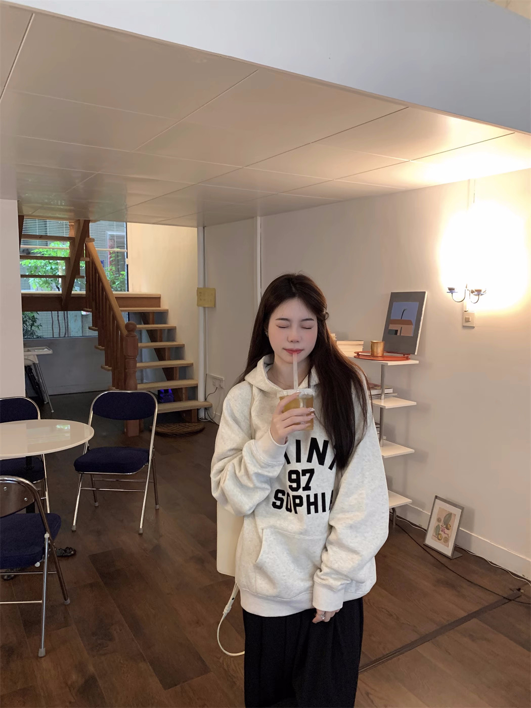 250g plus fleece / hooded sweatshirt for women autumn and winter sweatshirt with fleece