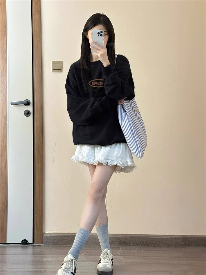 防棉華棉複合牛奶絲300克/銀狐絨400克圓領衛衣女