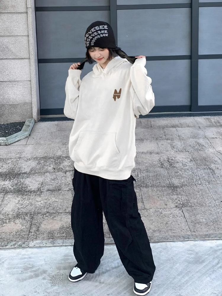 防棉華棉複合牛奶絲300克/銀狐絨400克連帽衛衣女