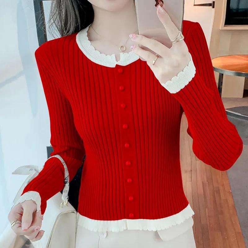 Bottoming shirt women's autumn and winter high-end 2023 new trendy fashionable style sweater slim top knitted sweater