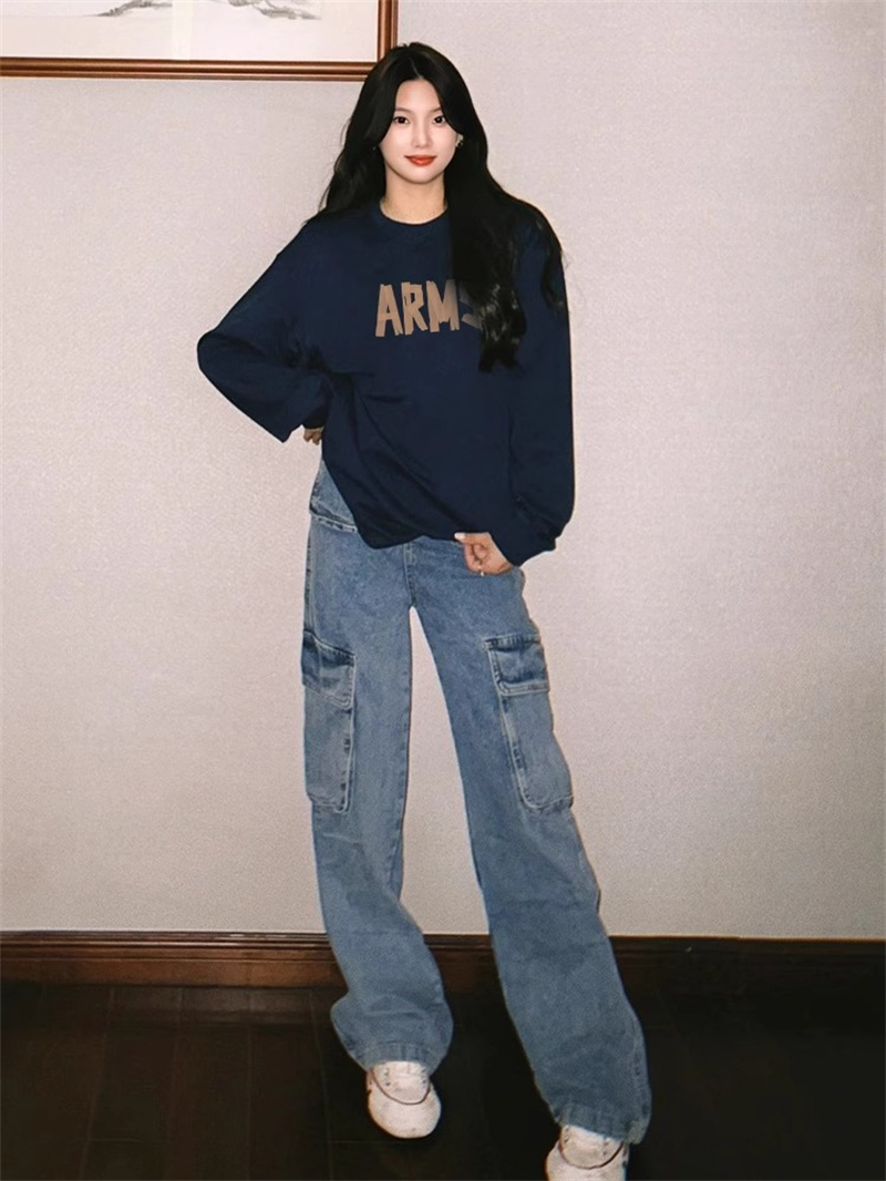 防棉華棉複合牛奶絲300克/銀狐絨400克圓領衛衣女