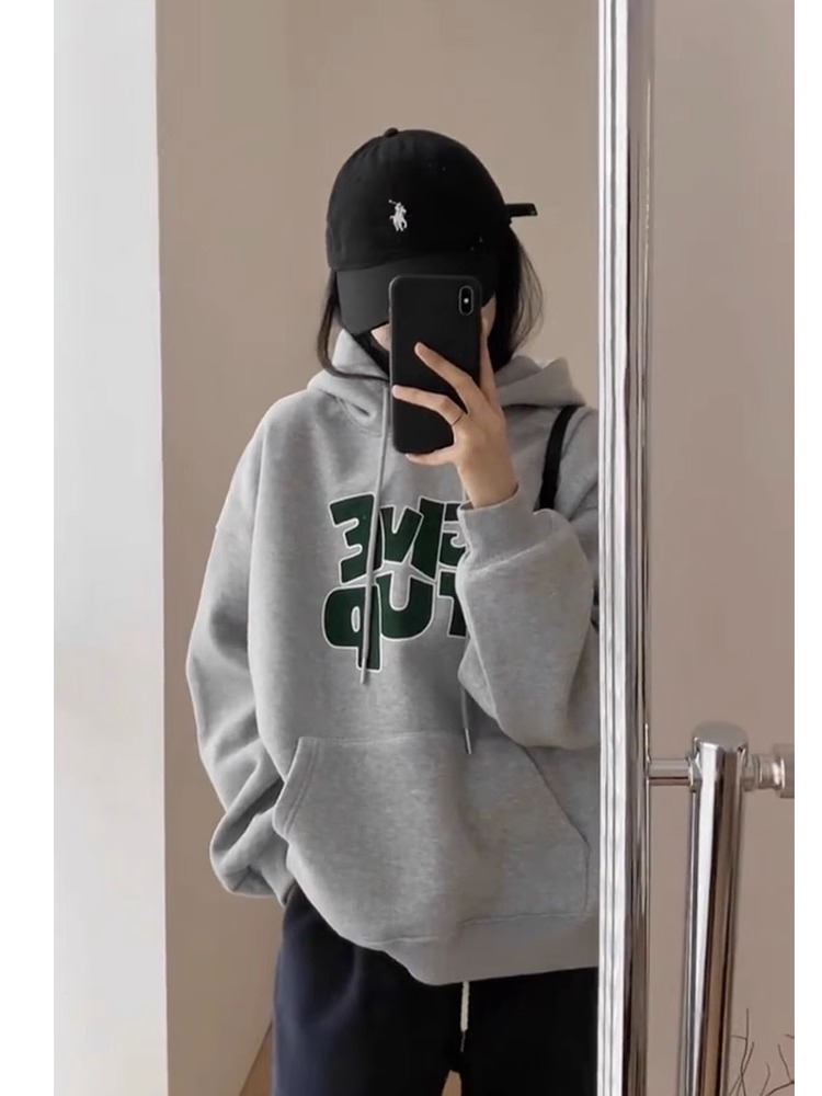 250g plus fleece / hooded sweatshirt for women autumn and winter sweatshirt with fleece