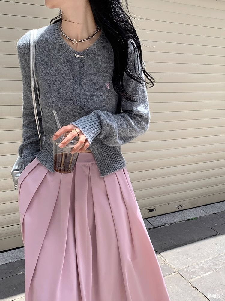 Japanese lazy style sweater for women 2023 autumn and winter new style women's design niche thin style cardigan for outer wear