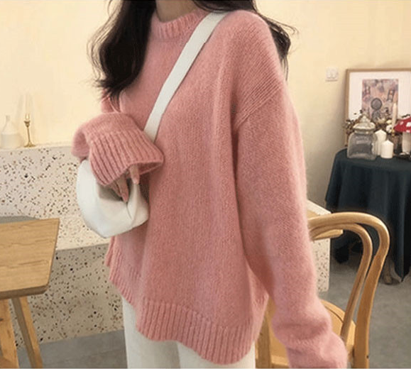 Autumn and winter plus size women's clothing Korean style ins soft and lazy style Japanese style loose feeling street style sweater