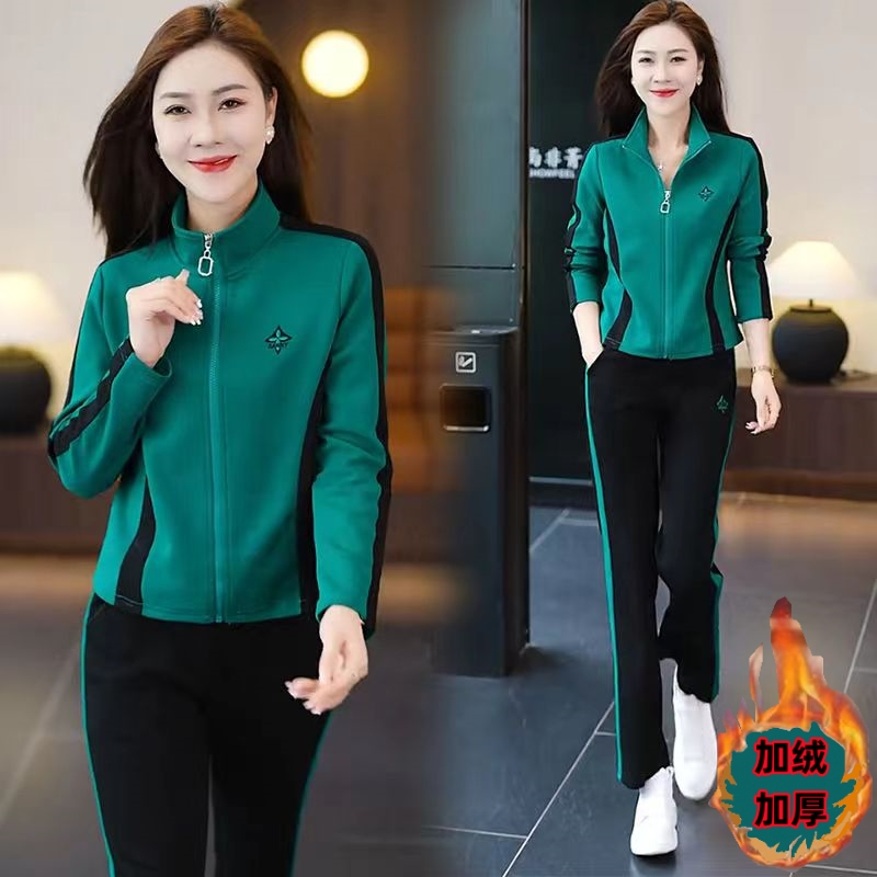 Sports suit women's autumn and winter 2023 new fashion casual age-reducing sweatshirt temperament jacket casual wear two-piece set