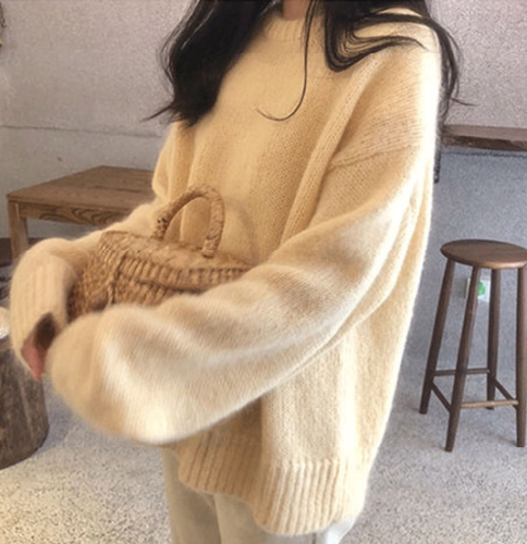 Autumn and winter plus size women's clothing Korean style ins soft and lazy style Japanese style loose feeling street style sweater