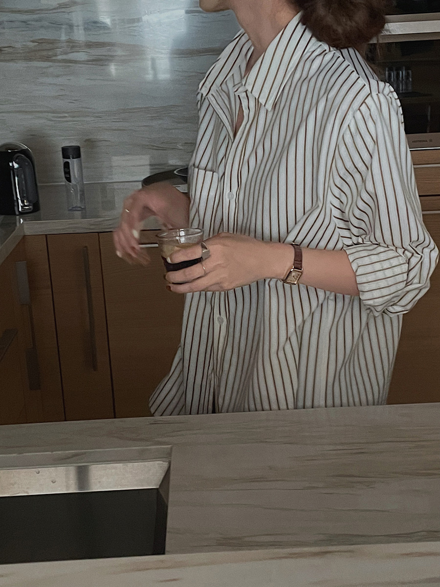 法式豎條紋襯衫女早秋季長袖高級感小眾別致復古港味疊穿襯衣春秋