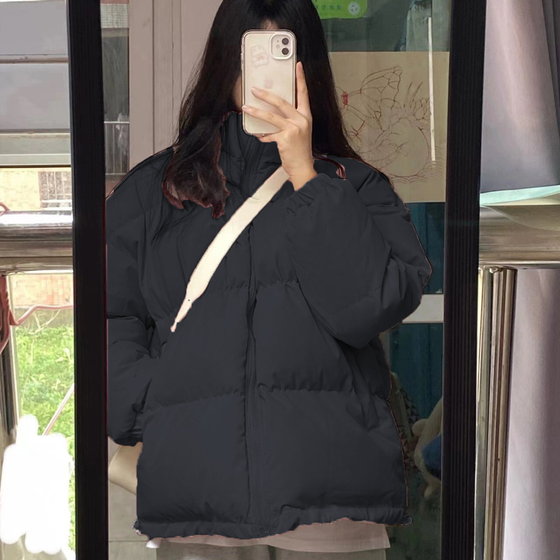 Short down jacket for women 2023 new autumn and winter thick coat for women small students Korean style pink bread jacket