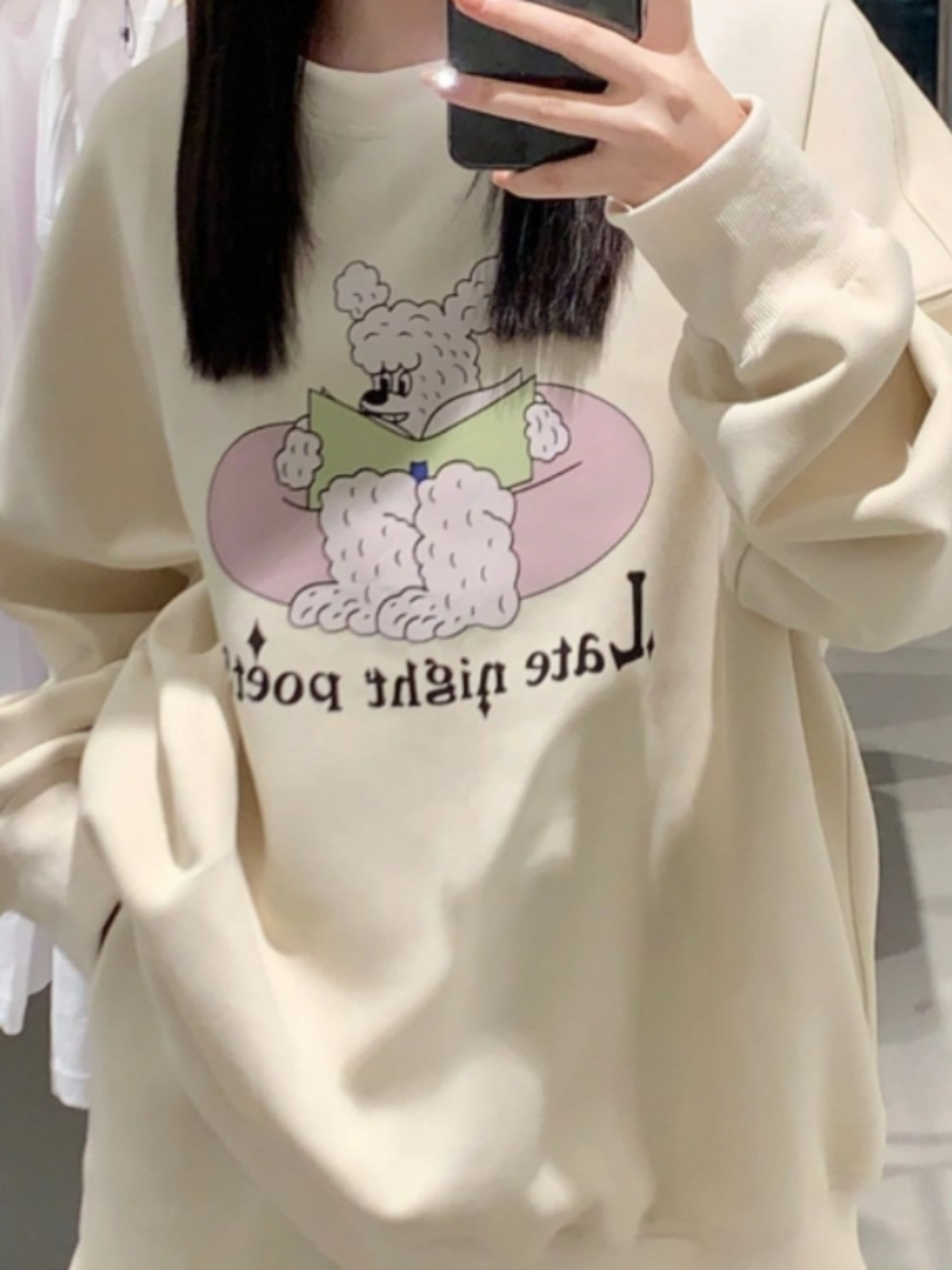 防棉華棉複合牛奶絲300克/銀狐絨400克圓領衛衣女