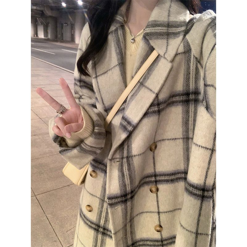 長款呢子大衣女毛呢外套秋冬高級感小個子2023年新款赫本風英倫風