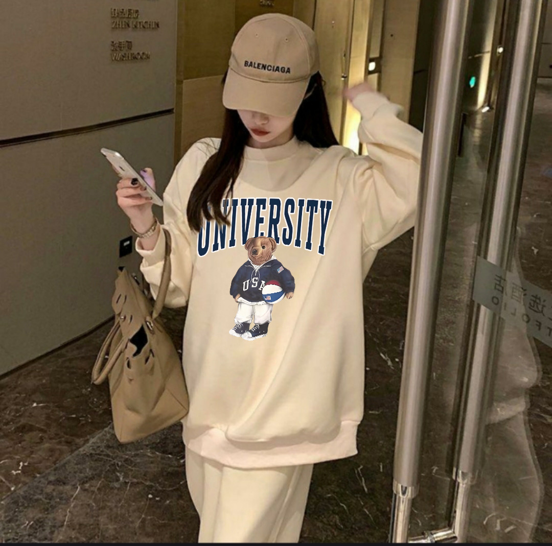 韓國秋冬時尚運動慵懶風衛衣衛褲套裝女學生寬鬆休閒兩件套