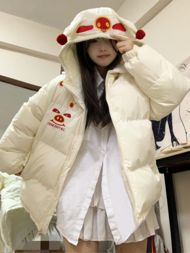 TUDOU Potato Cat Red Pig Man Cotton Clothes for Women Winter  New Couple Hooded Cotton Clothes and Jackets Trendy