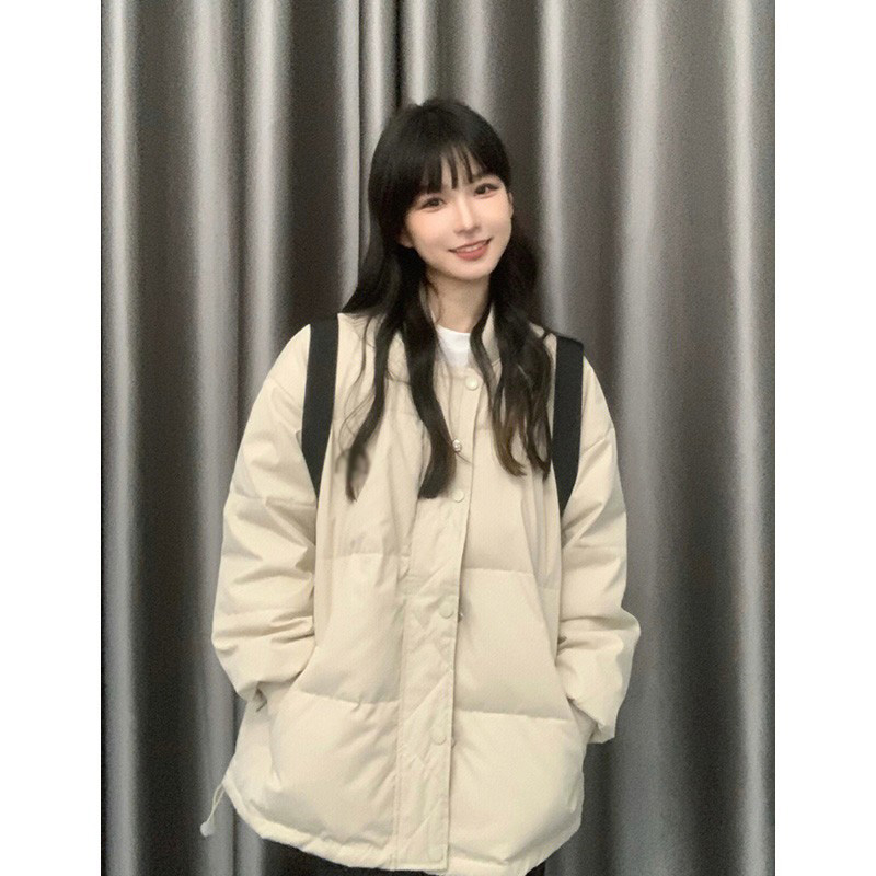 2023 winter American retro ins apricot down cotton coat women's high-end and super good-looking bread coat