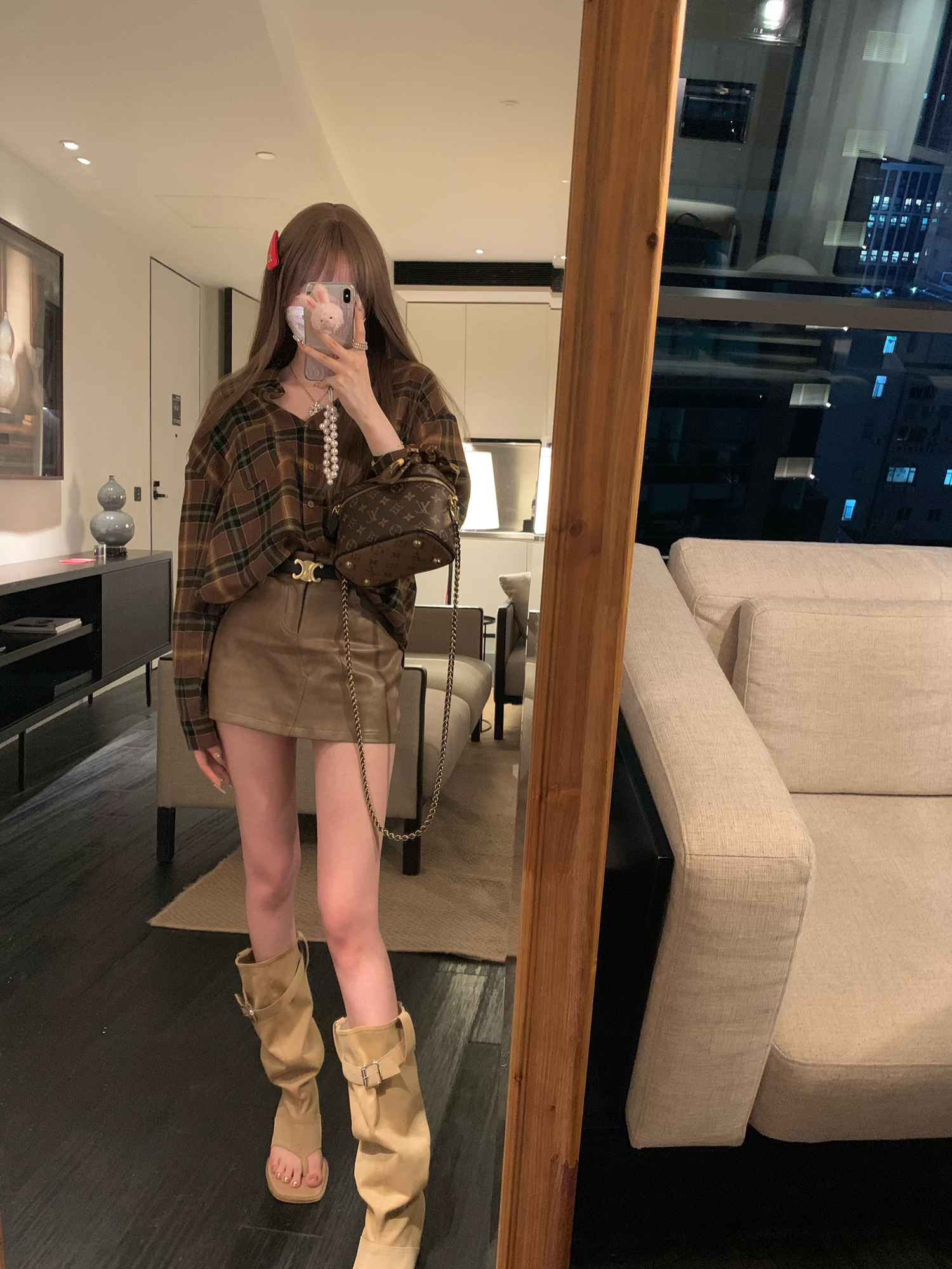 NSS COLLECTION 費城落日 復古襯衣外套女設計感上衣寬鬆格紋襯衫