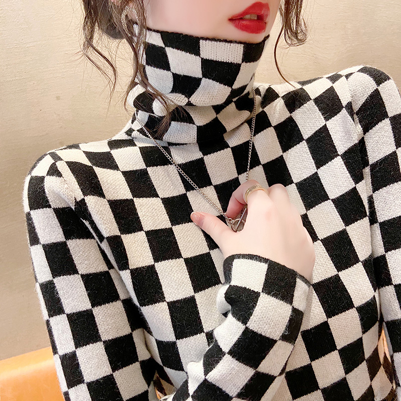高領毛衣女內搭秋冬洋氣2023年新款時尚顯瘦打底衫女士上衣