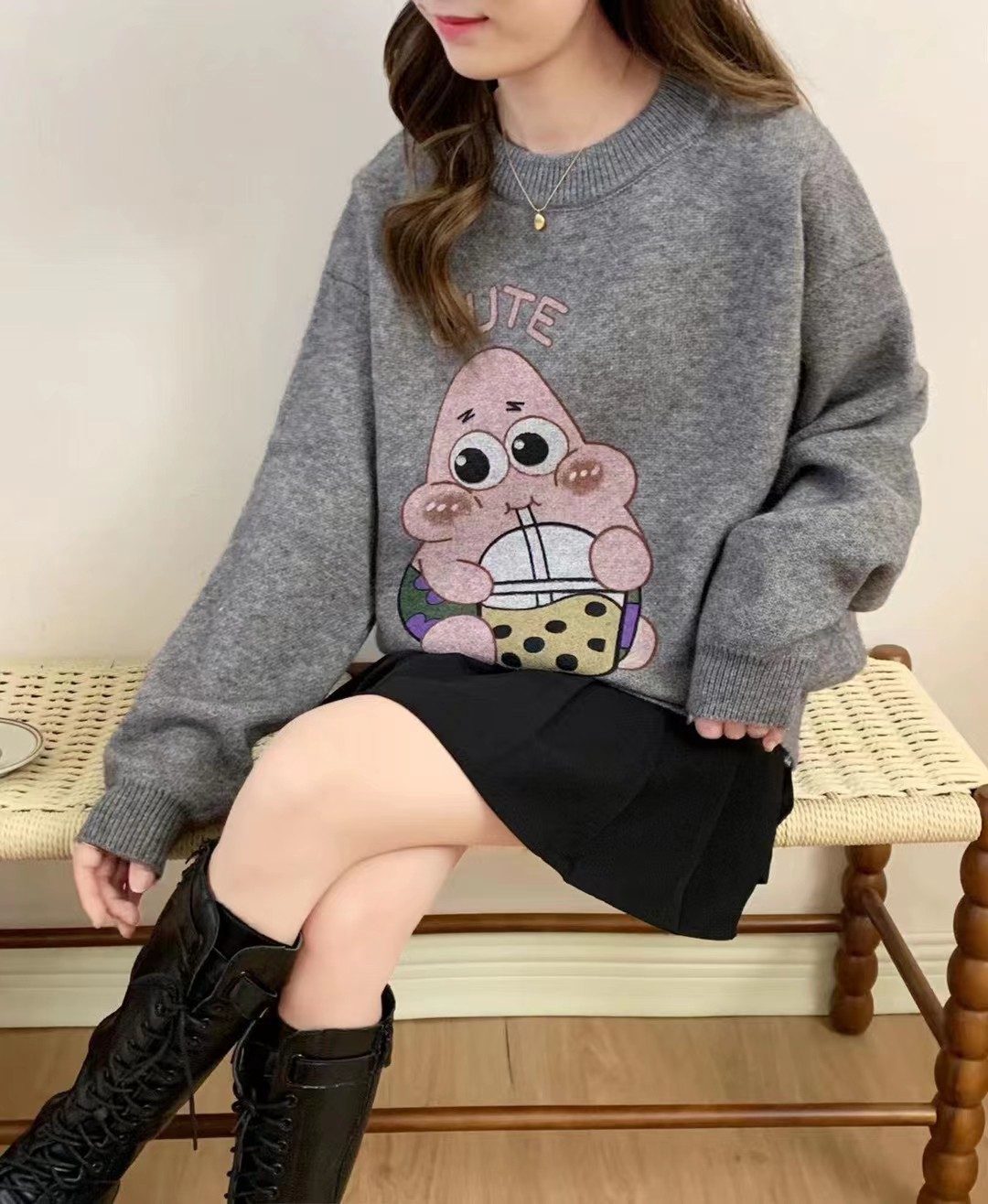 慵懶風毛衣女減齡漂亮洋氣法式高級感軟糯內搭粉色毛衣女春秋加厚
