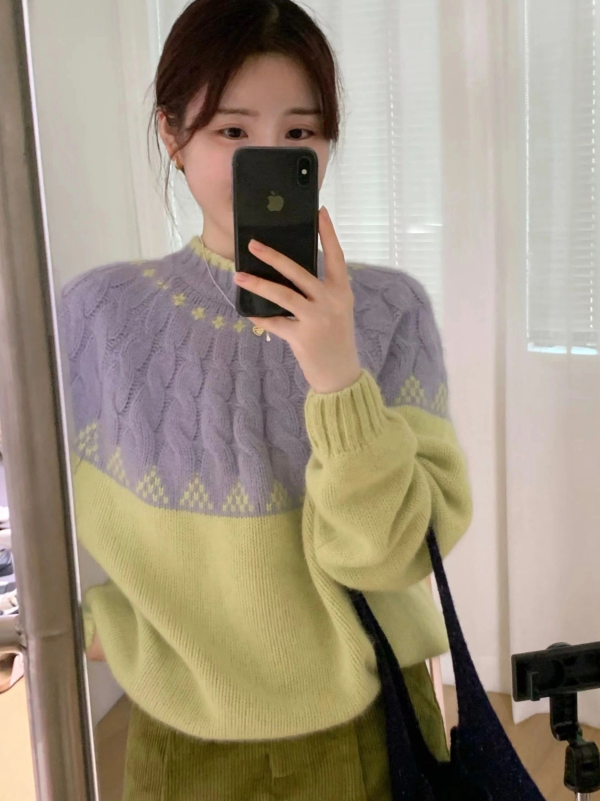 韓New！韓國東大門氣質圓領寬鬆套頭加厚民族風蜜熊羊毛毛衣女
