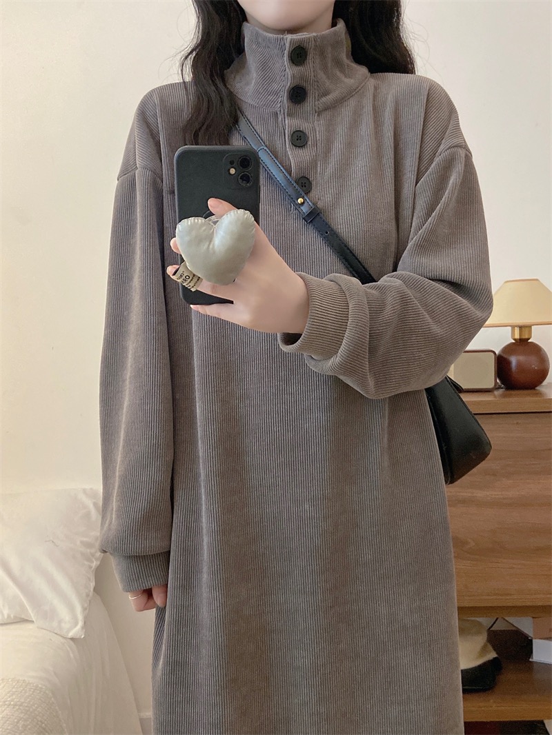 大碼女裝2023潮秋新款胖妹妹遮肚子減齡顯身材連衣裙時尚百搭裙子