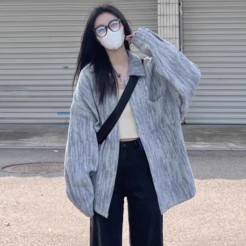 美式復古牛仔外套女春秋季新款設計感小眾寬鬆vintage夾克上衣潮