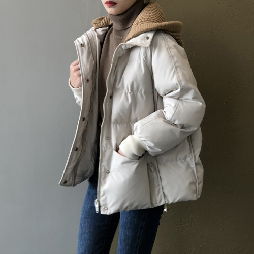 Real shot ~  new winter style woolen hat, cotton coat, short Korean style loose cotton coat, bread coat for women