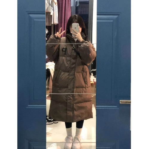 Down jackets for men and women in winter new Korean style loose mid-length over-the-knee thickened warm padded jackets