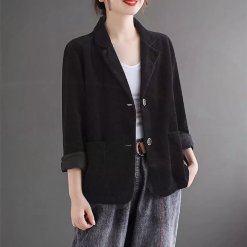 Original good quality uniform color and size blazer women's short corduroy long sleeve autumn and winter outer wear new style