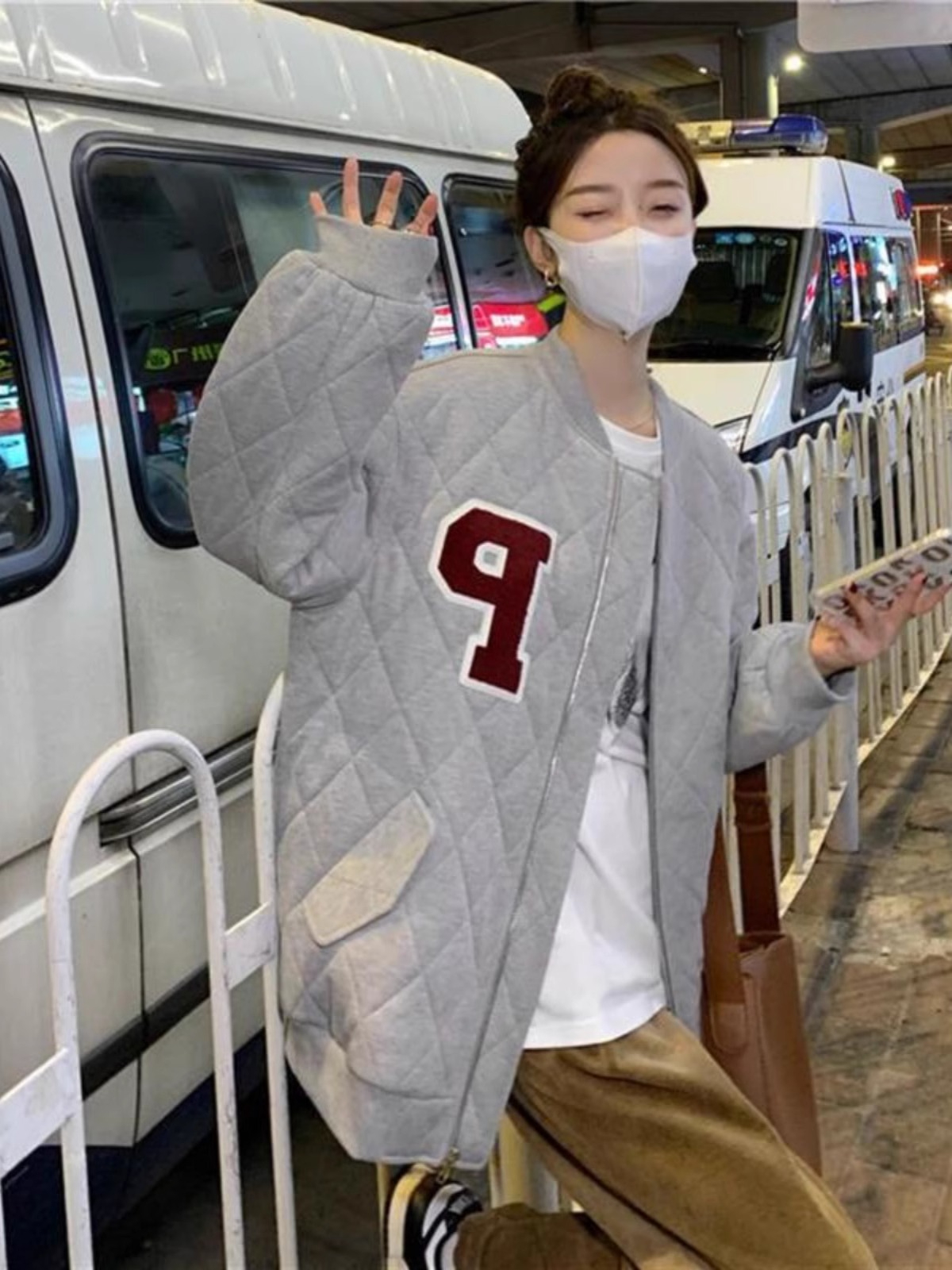 Autumn and winter retro Hong Kong style rhombus baseball cotton jackets for men and women, lazy style, Korean version, loose and versatile, warm cotton jackets, trendy