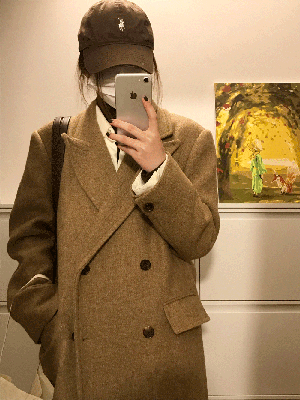 Korean style woolen coat for women 2023 autumn and winter new Maillard Hepburn style premium thickened woolen coat