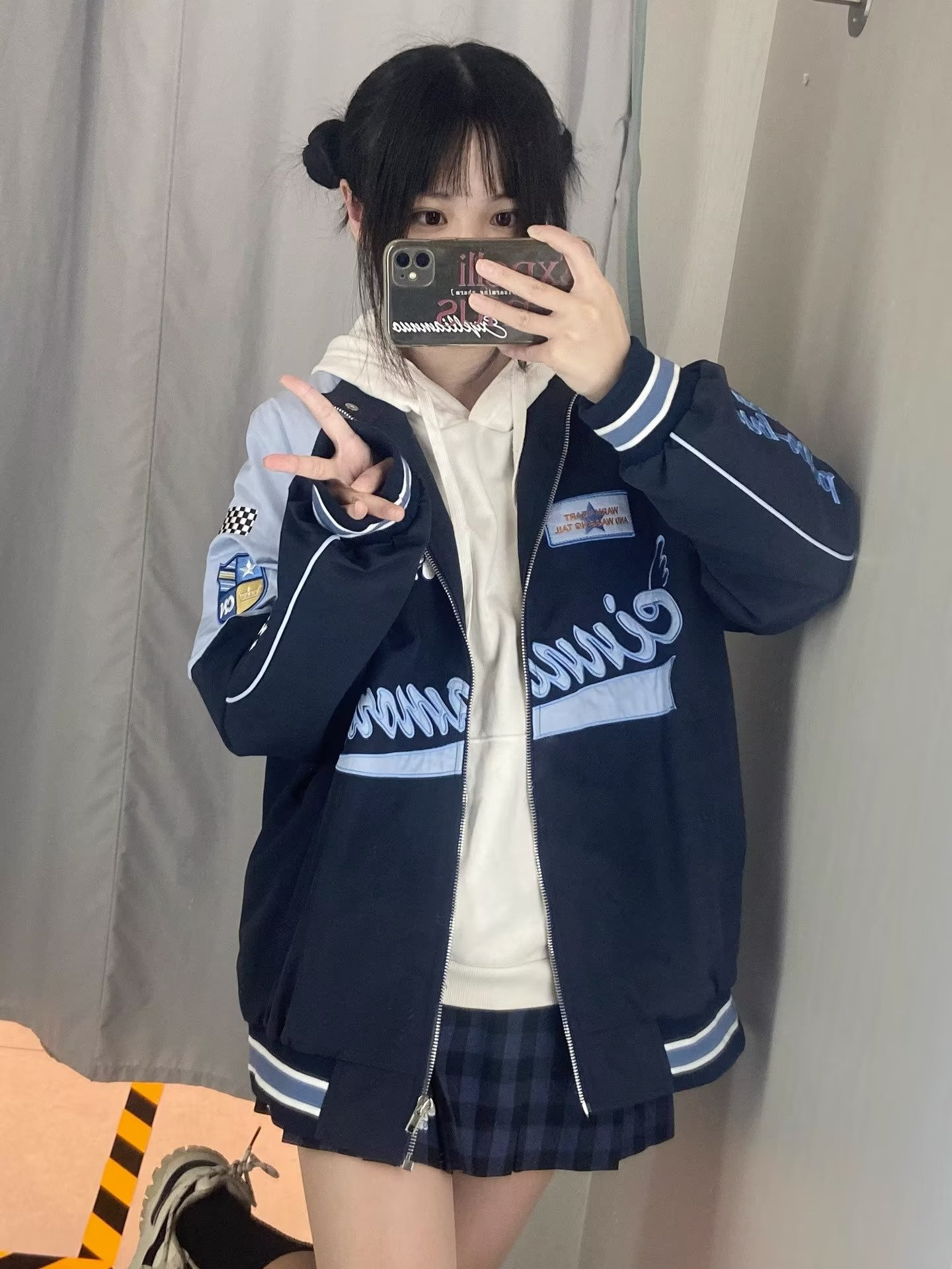 American retro embroidered motorcycle jacket for women 2023 new autumn high street versatile loose slim jacket