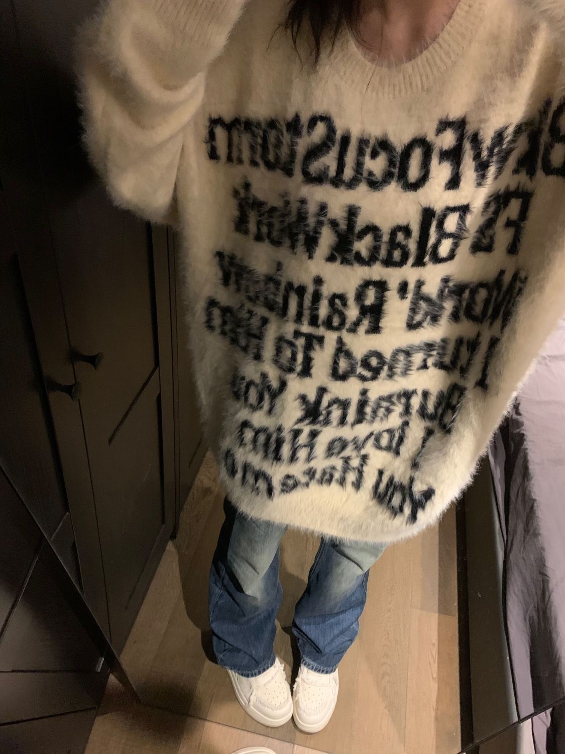 大量現秋冬 韓系美式字母高街圓領毛衣女軟糯慵懶風針織衫上衣