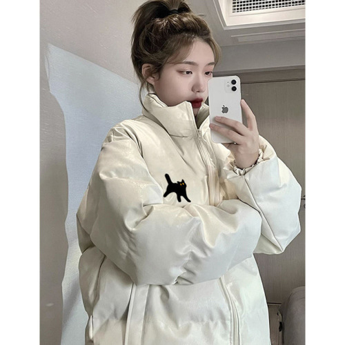 Off-white thickened jacket, cotton-padded jacket, women's  new winter design, small man jacket