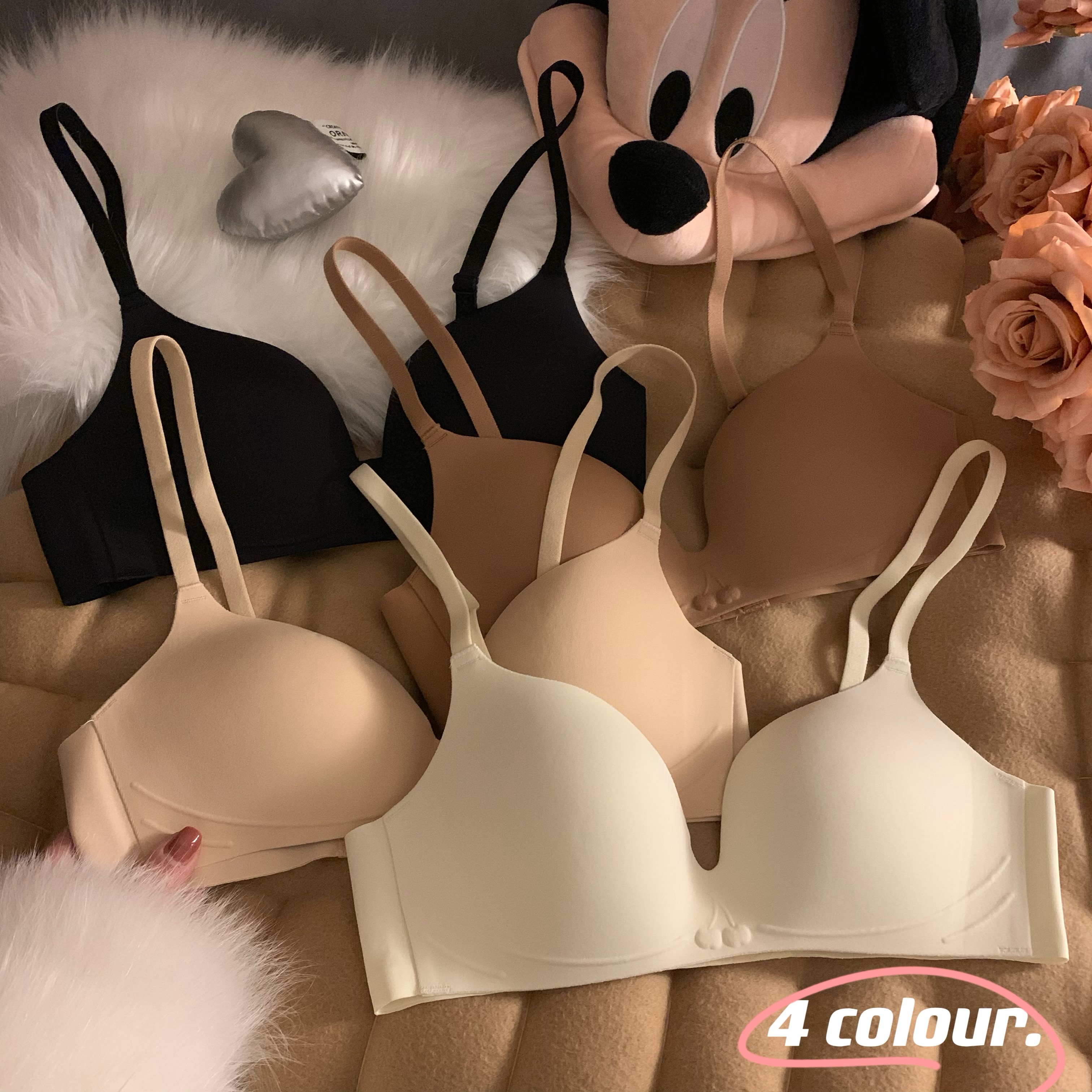 Real shot of underwear for women, seamless small breasts, big bra, no wires, push-up, comfortable and breathable girly bra