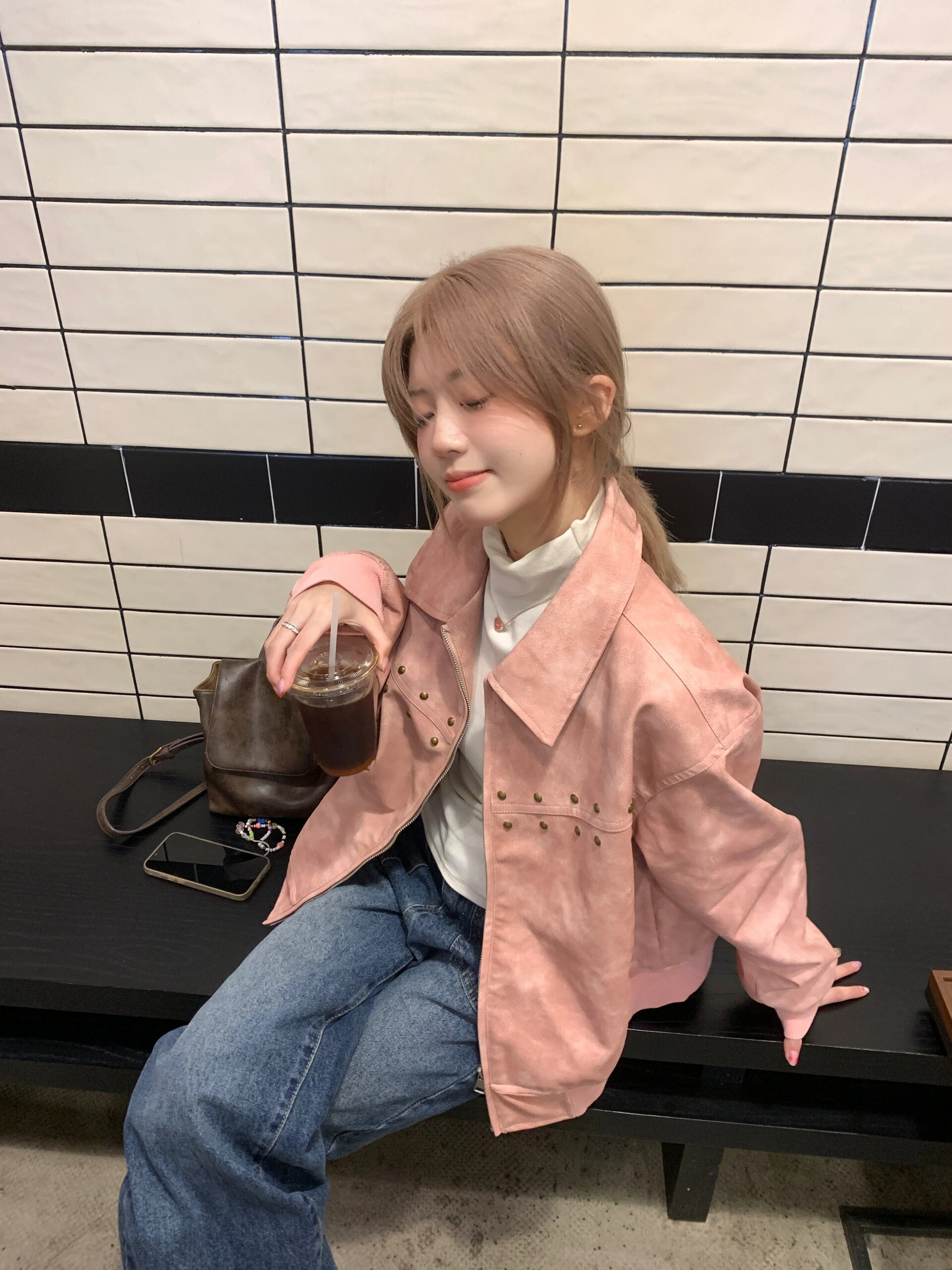 Original quality metal nails pure cotton thread sleeve jacket jacket women spring and autumn design niche