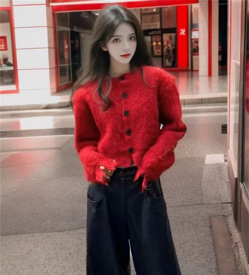 2023新款針織衫女韓國東大門外貿網紅同款GLYP優質慵懶風秋冬毛衣