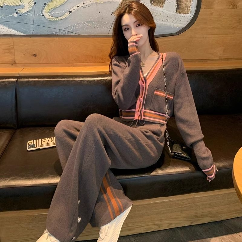 春秋新款洋氣時尚小香風套裝女高級感休閒減齡外套褲子兩件套