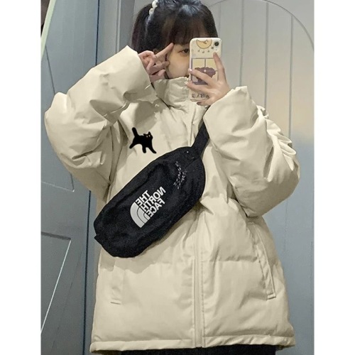 Off-white thickened jacket, cotton-padded jacket, women's  new winter design, small man jacket