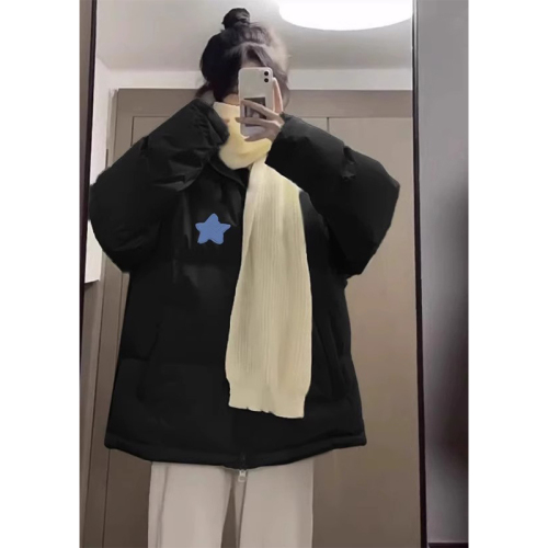 The English has been changed M62# official picture autumn and winter new casual thickened cotton clothing Korean style loose printed jacket and bread suit
