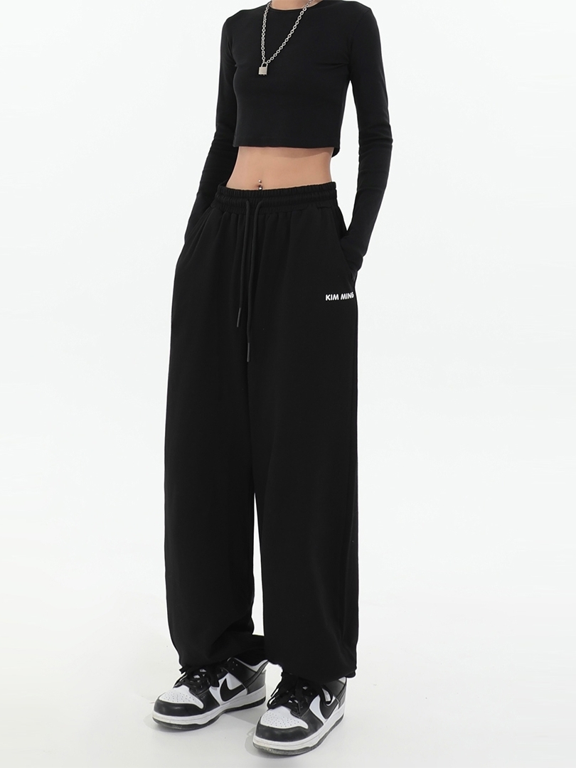 2023 Winter New Korean Style Slimming Sweatpants Versatile Harem Pants Plus Size Women Fat MM Casual Pants Instagram Trend