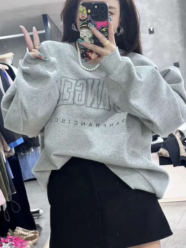 薄款、加絨 超火cec衛衣女春秋韓版oversize無帽
