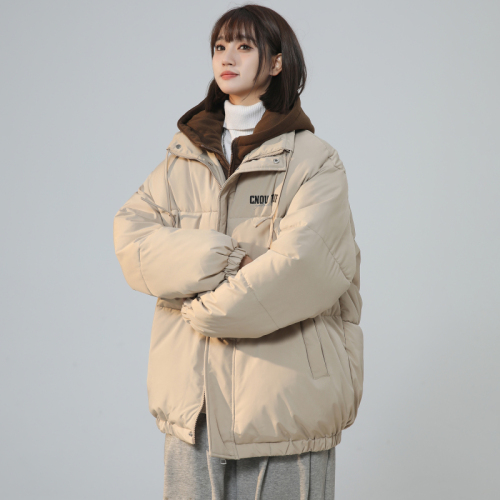 American high street oversize cotton coat for women winter new student fake two-piece cotton coat casual retro down jacket