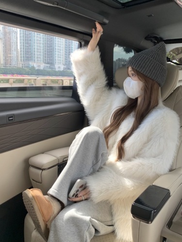 Actual shot Korean version of new winter eco-friendly furry fur mink jacket