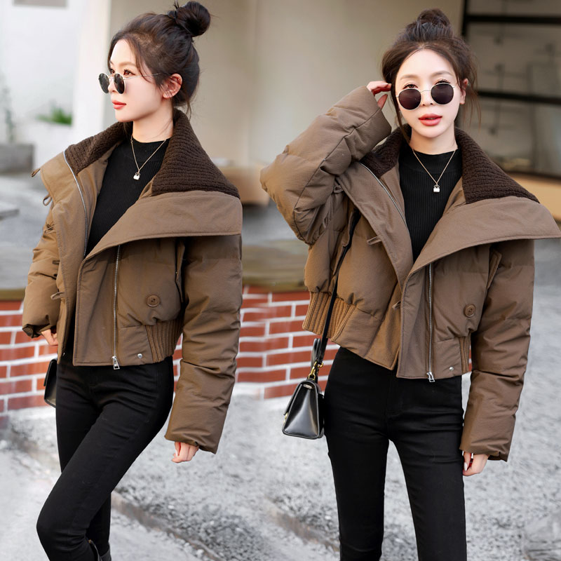 White Duck Down Jacket 2023 Women's New Style Large Lapel Thickened Bread Jacket Small Fragrant Style Short Jacket