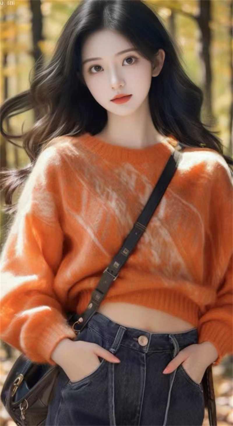 2023 New Knitted Sweater for Women South Korea Dongdaemun Foreign Trade Internet Celebrity Same Style GLYP High Quality Lazy Style Autumn and Winter Sweater