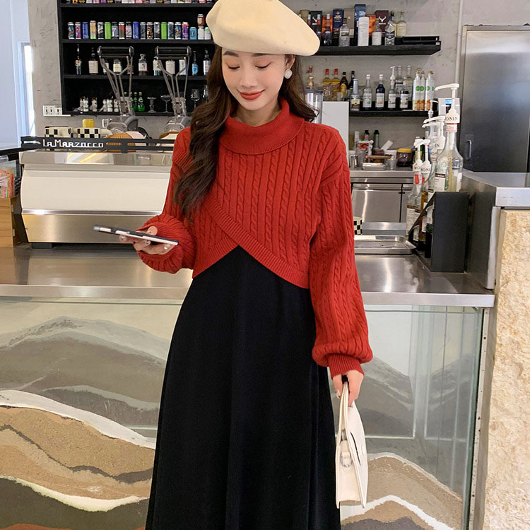 今年流行休閒時尚毛衣秋冬季過年紅色套頭短款長袖減齡針織衫女裝