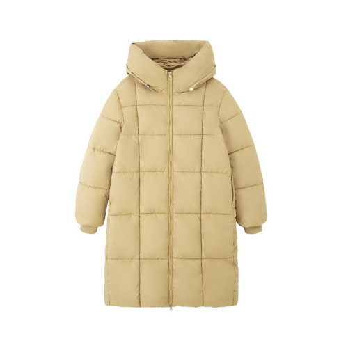 Actual shot of  winter new Korean style medium-length loose hooded student down jacket thickened bread jacket