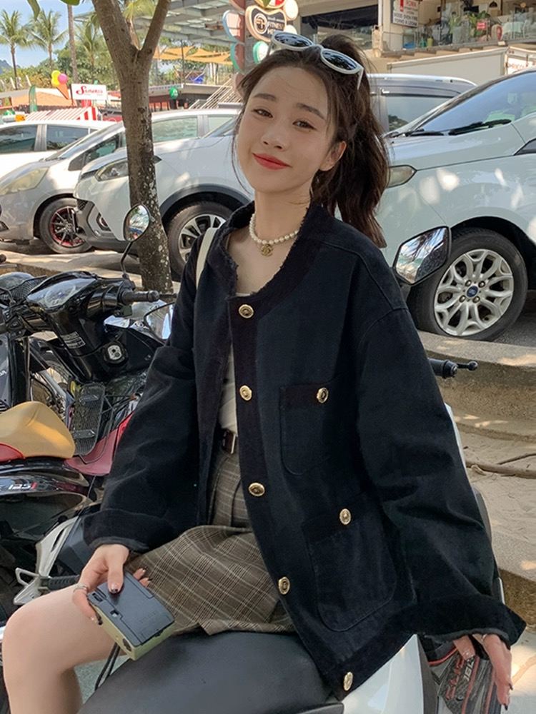復古牛仔小香風外套女2023春季新款設計感韓版寬鬆氣質小個子上衣