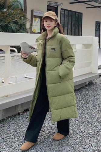 Actual shot of 108 new BF cotton jacket for women, mid-length loose student down jacket, thickened bread jacket