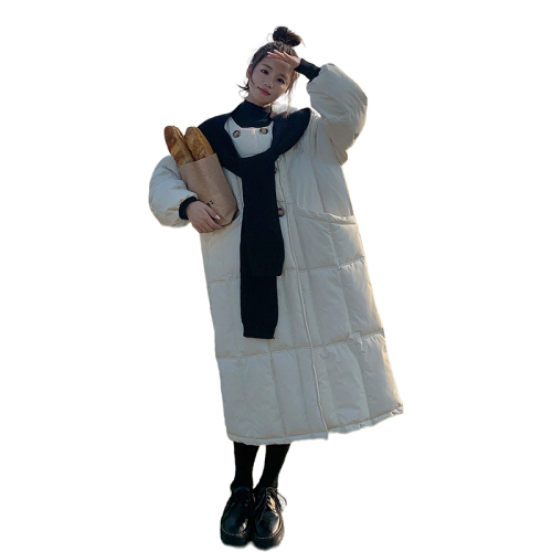 实拍2023冬季新款羽绒服韩版中长款女宽松棉服加厚时尚面包服棉衣