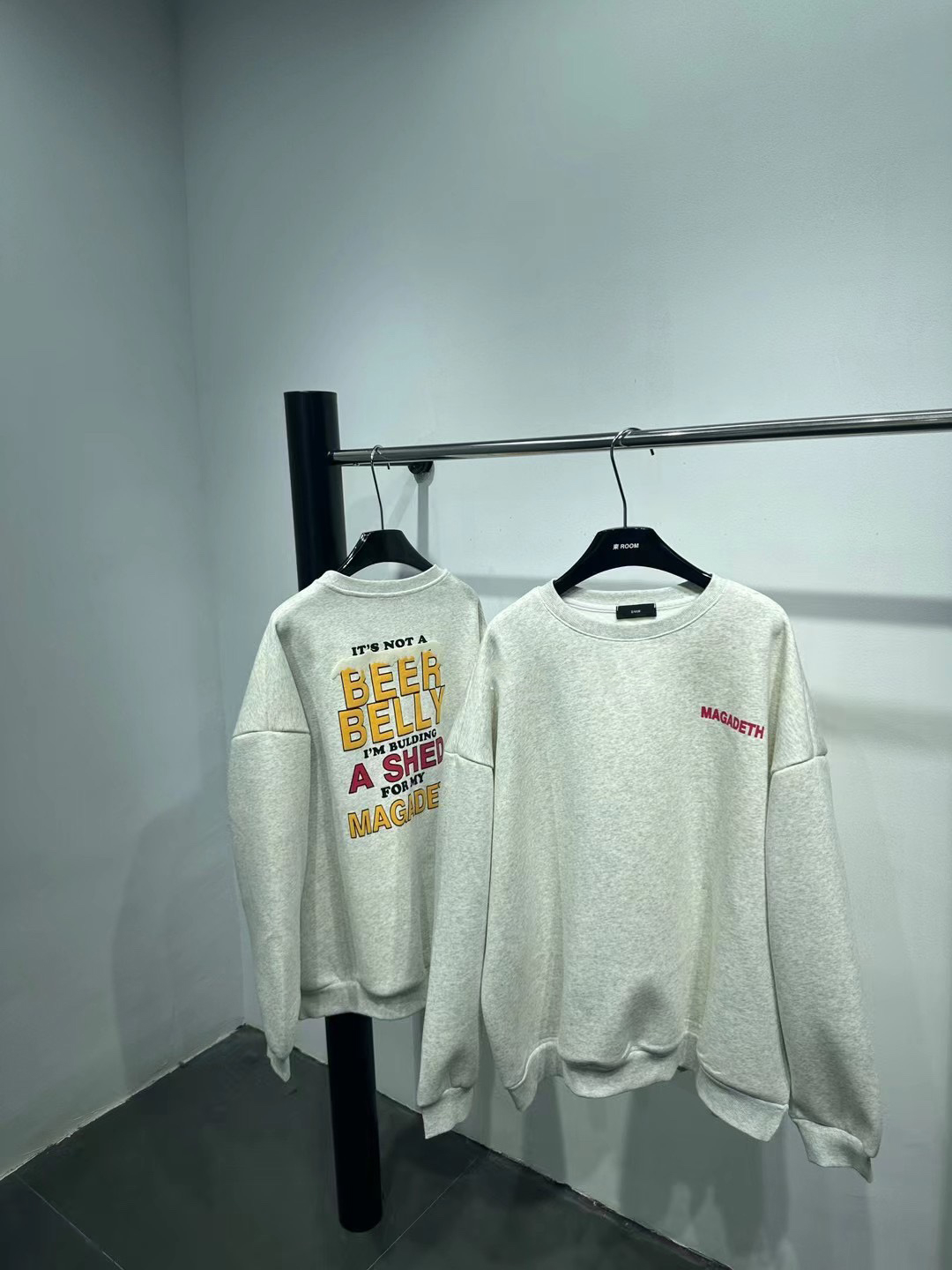 高品質400g華棉複合銀狐絨 秋冬卡通印花衛衣寬鬆設計感韓版