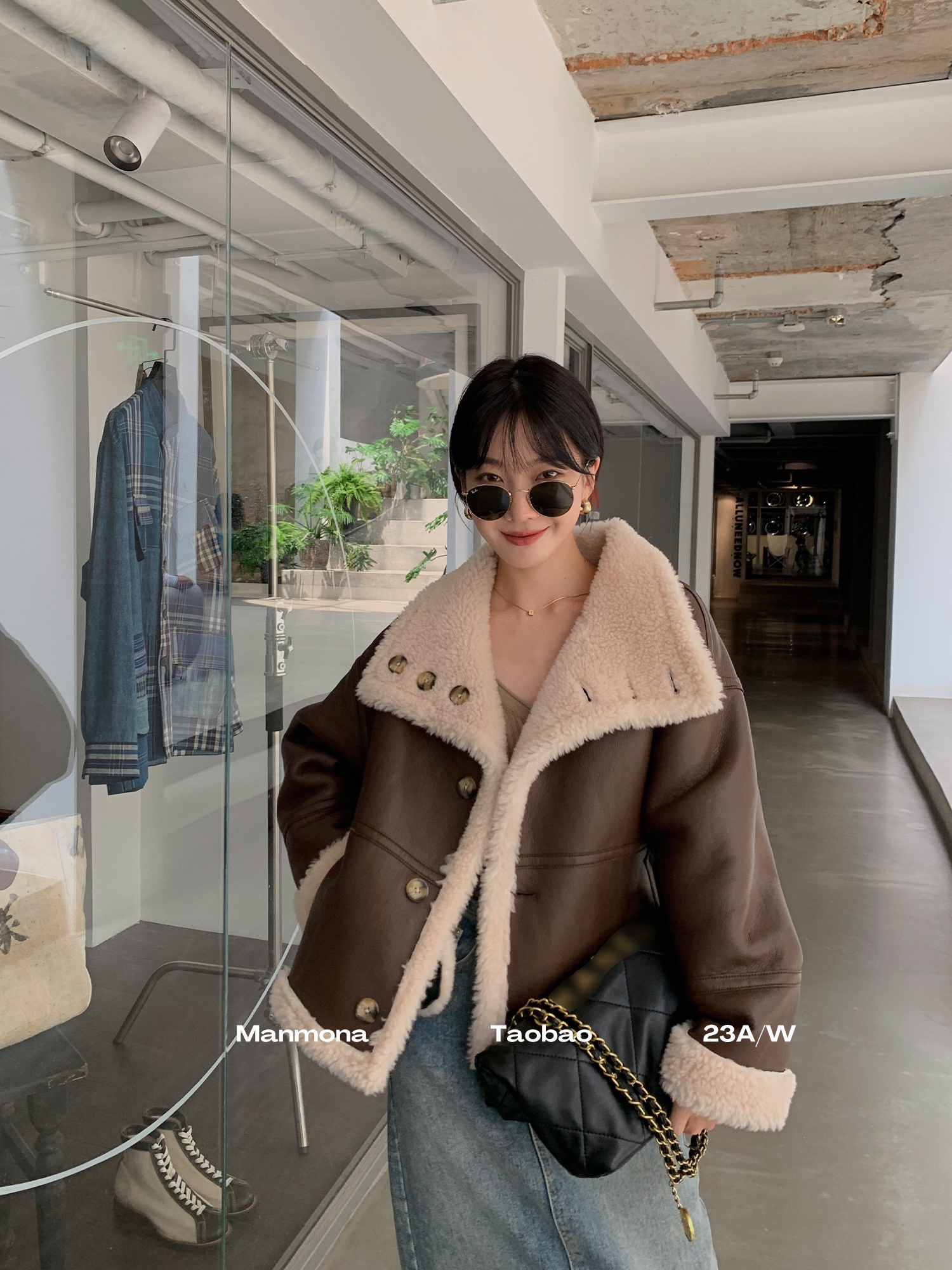 2023 New Reversible Sheepshear Fur All-in-One Jacket Women's Short Fur Coat